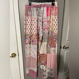 Patchwork Wide Leg Pants Multicolor 290